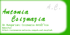 antonia csizmazia business card